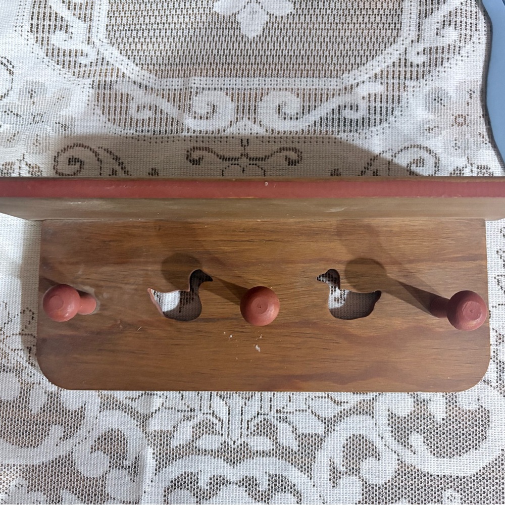 Rustic Brown and Red Wall Hook Decor